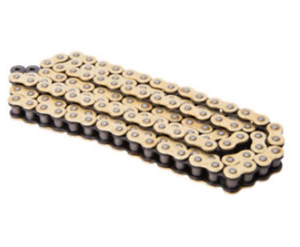 Drive chain 428MXR1-132G (428NZ3) motocross up to 150 cc, gold, 27.00 kN, open + clip, replaces SS428MXR-132G, made in Japan