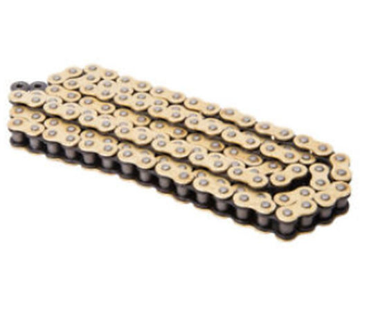 Drive chain 428MXR1-136G (428NZ3) motocross up to 150 cc, gold, 27.00 kN, open + clip, replaces SS428MXR-136G, made in Japan
