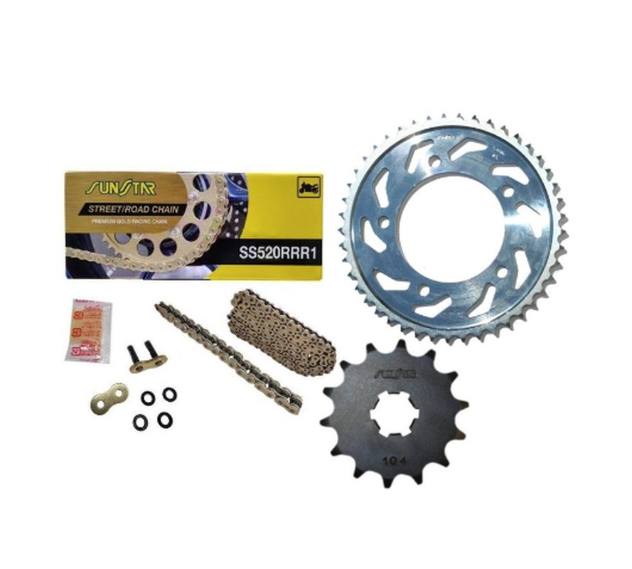 Drive kit Kawasaki Z 800 ABS/E/E ABS 03-16 Plus gold (15/45/114) up to 1000 cc XW ring (SUN3A215/SUN1-3356-45/SS520RRR1-114G), replaces K520RTG046, made in Japan