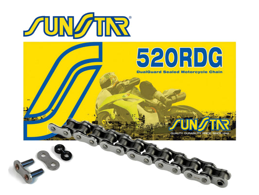 Drive chain 520RDG-114N hollow rivet link (520VX2) up to 750 cc (DG ring) natural color (520RDG114N), made in Japan