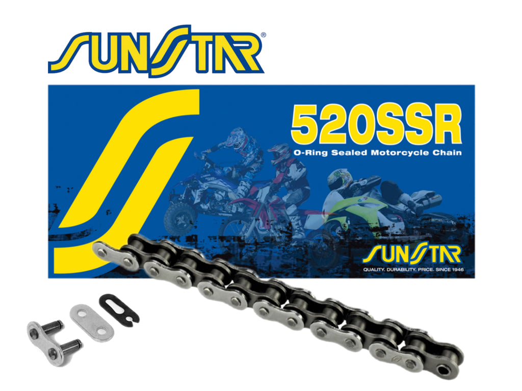 Drive chain 520SSR-114N (520V) up to 400 cc (O-ring) natural color, made in Japan