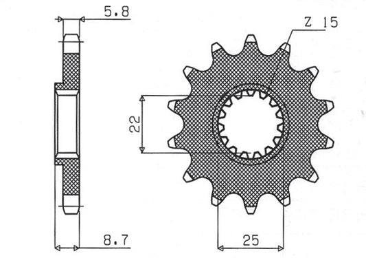Front sprocket 1248 13T KTM SX, EXC 91-25 (JTF1901.13) chain 520 (124813JT)