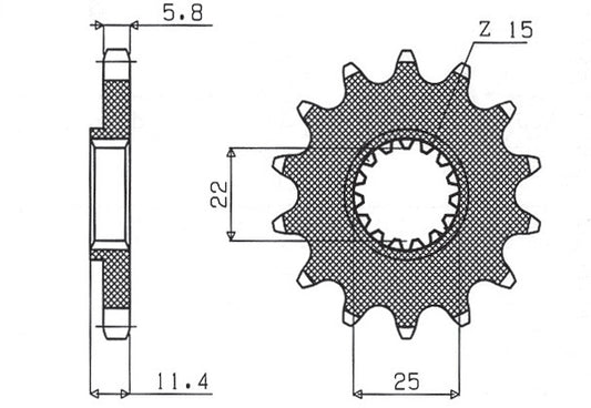 Front sprocket 1252 17T KTM LC4 400, 600, 620, 640, 690 (JTF1902.17) chain 520 (125217JT)