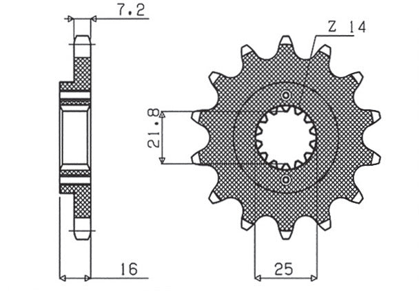 Front sprocket 2050 15T Ducati 796, 916, 944, 996 (JTF740.15) chain 525 (205015JT)