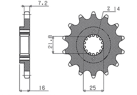 Front sprocket 2050 15T Ducati 796, 916, 944, 996 (JTF740.15) chain 525 (205015JT)