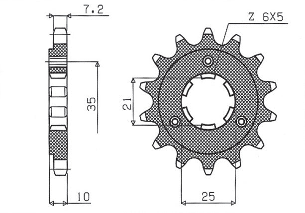 Front sprocket 2069 15T Suzuki DR 650 SE 96-13, XF 650 (JTF1448.15) (206915JT)