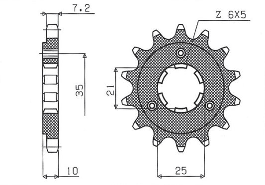 Front sprocket 2069 15T Suzuki DR 650 SE 96-13, XF 650 (JTF1448.15) (206915JT)