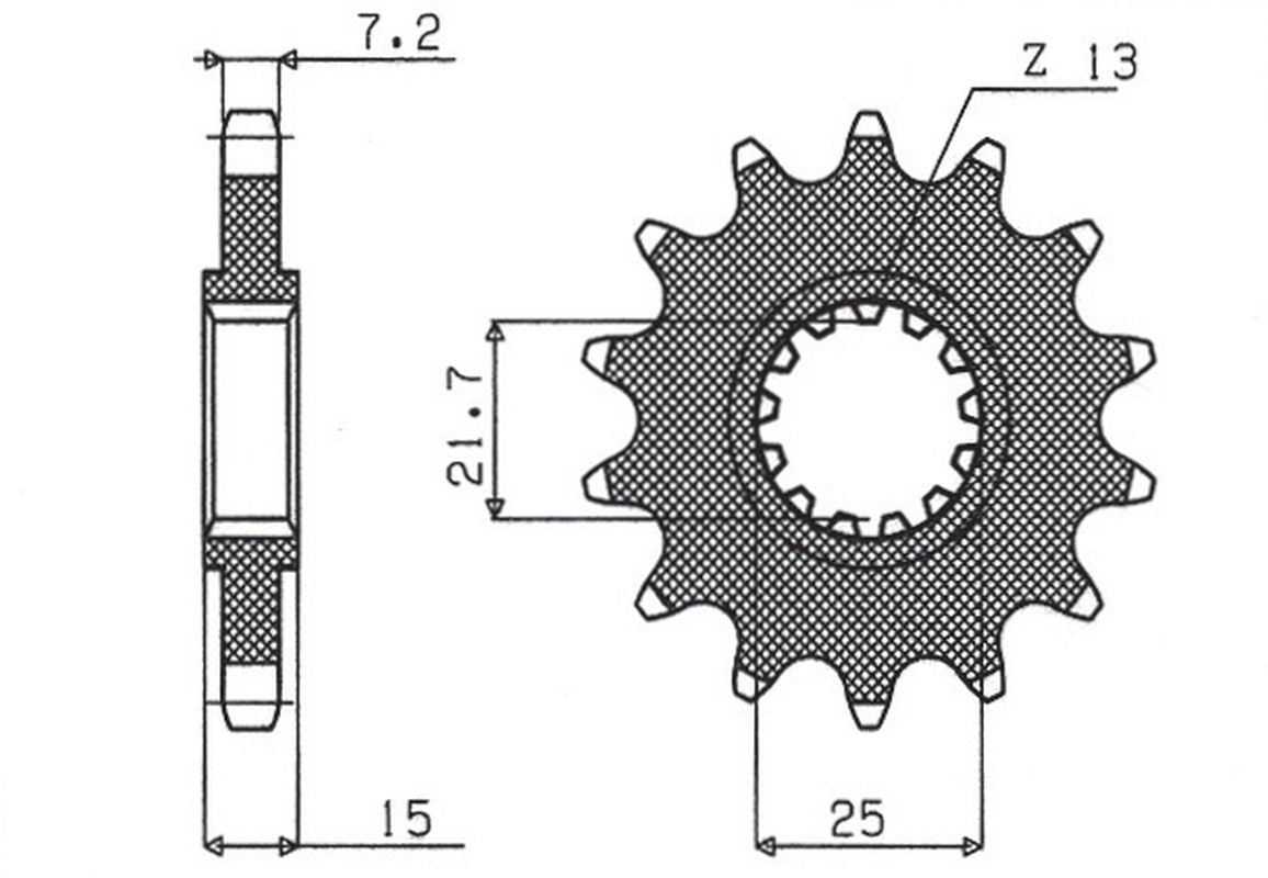 Front sprocket 2082 14T Kawasaki ZX-6R 95-97 (JTF1182.15) (208214JT)
