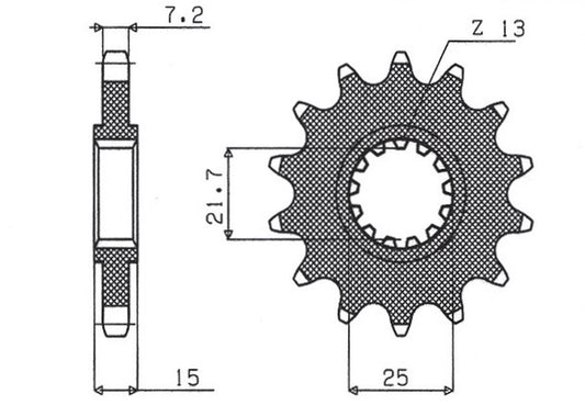 Front sprocket 2082 14T Kawasaki ZX-6R 95-97 (JTF1182.15) (208214JT)