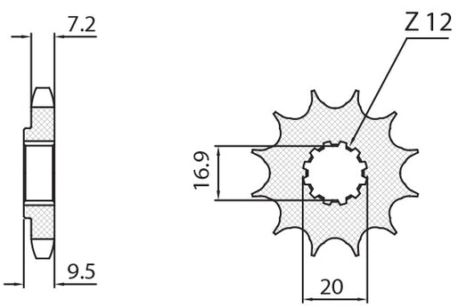 Front sprocket 2084 13T KTM SX 85 04-18 (JTF1907.13) chain 428 (208413JT)