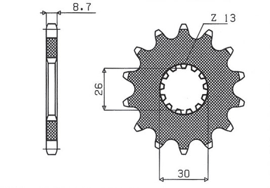Front sprocket 2090 19T Triumph Daytona 955, Sprint ST, Sprint GT (JTF1180.19) chain 530 (209019JT)