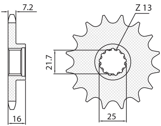 Front sprocket 2093 15T Kawasaki ZX-6R 98-02 (JTF1535.15) chain 525 (209315JT)