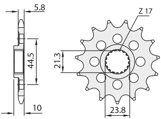Front sprocket 2133 13T Suzuki RM-Z 450 08-12 (JTF1441.13) chain 520 (213313JT)