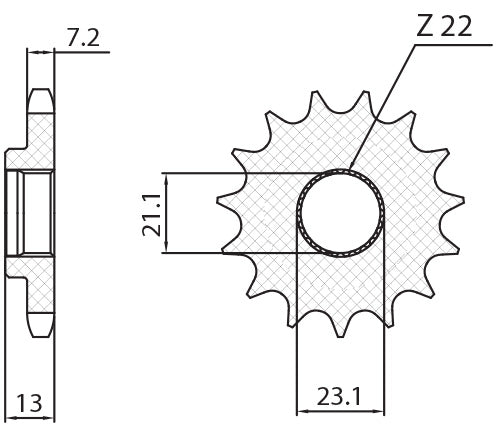 Front sprocket 2149 15T Yamaha 250 Tricker 06-08, YBR 250 08-11 (JTF1594.15) chain 428 (214915JT)