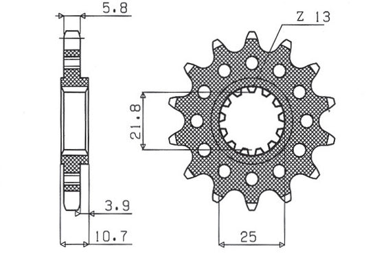 Front sprocket 2172 15T Yamaha FZ6 09-, XJ6 09-15 (JTF1581.15) mod. chain 520 (217215JT)