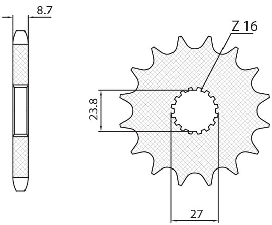 Front sprocket 2190 17T Suzuki GSX-R 1000 09-15, Hayabusa 08-15, B-King 08-12 (JTF423.17) chain 530 (219017JT)