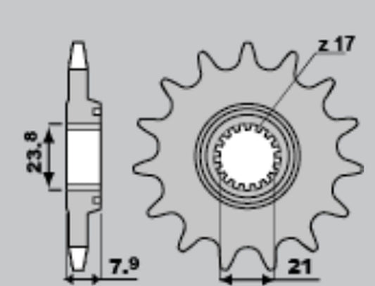 Front sprocket 2320 13T Honda CRF 250R 18-23 (JTF1344.13) chain 520 (232013)