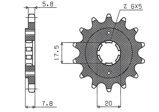 Front sprocket 279 14T Honda XL 125 V 01-13, VT 125C 99-07, NSR 125 93-02 (JTF327.14) chain 520 (27914JT)