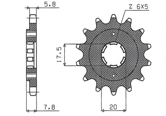 Front sprocket 279 14T Honda XL 125 V 01-13, VT 125C 99-07, NSR 125 93-02 (JTF327.14) chain 520 (27914JT)