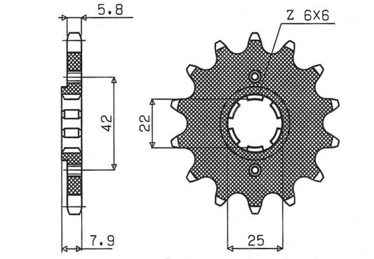 Front sprocket 281 14T Honda XR 600R, XL 600R, RM, LM (JTF281.14) chain 520 (28114JT)