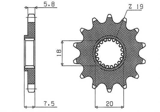 Front sprocket 340 12T Honda CR 125 87-03 (JTF326.12) chain 520 (34012JT)
