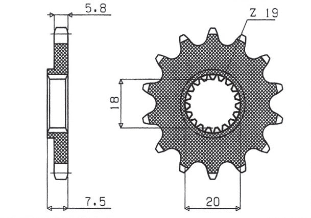 Front sprocket 340 13T Honda CR 125 87-03 (JTF326.13) chain 520 (34013JT)