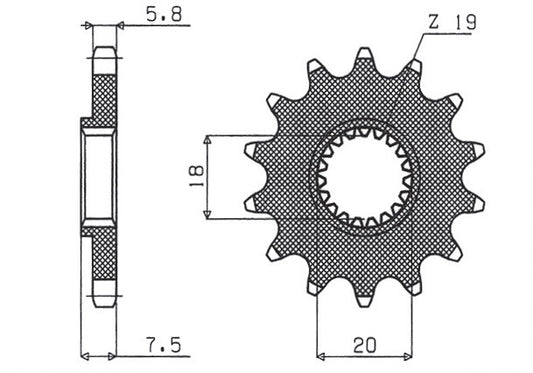 Front sprocket 340 13T Honda CR 125 87-03 (JTF326.13) chain 520 (34013JT)