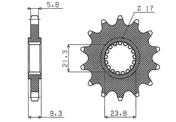 Front sprocket 342 12T Honda CR 250 88-07, CRF 450R, X 02-25, CRF 250R 22-25 (JTF284.12) chain 520 (34212JT)