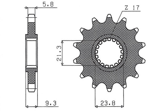 Front sprocket 342 12T Honda CR 250 88-07, CRF 450R, X 02-25, CRF 250R 22-25 (JTF284.12) chain 520 (34212JT)