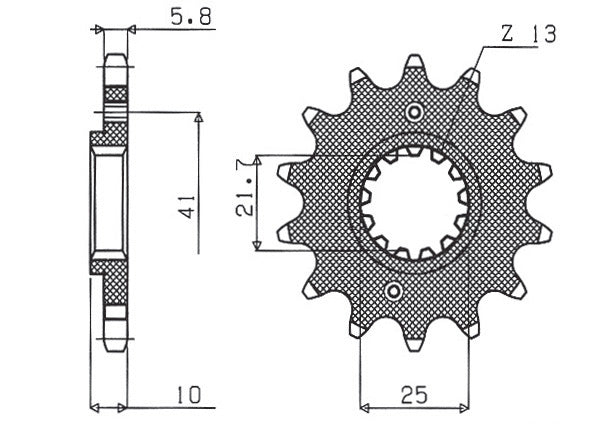 Front sprocket 345 15T Honda NX 650, FX 650, Yamaha XT 660, FMX (JTF308.15) chain 520 (34515JT)