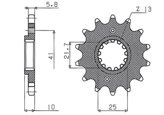 Front sprocket 345 15T Honda NX 650, FX 650, Yamaha XT 660, FMX (JTF308.15) chain 520 (34515JT)