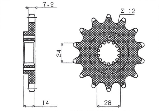 Front sprocket 348 15T Honda XRV 750 Africa Twin 90-03 (JTF314.15) chain 525 (34815JT)