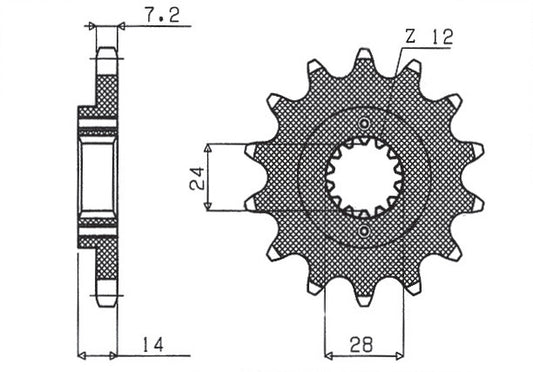 Front sprocket 348 15T Honda XRV 750 Africa Twin 90-03 (JTF314.15) chain 525 (34815JT)