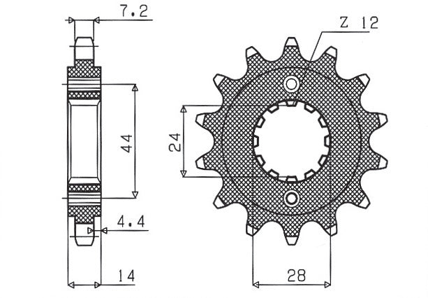Front sprocket 348 17T Honda XRV 750 Africa Twin 90-03 (JTF1372.17) chain 525 (34817JT)