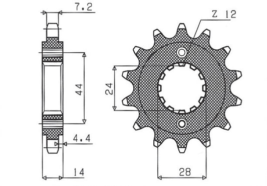 Front sprocket 348 17T Honda XRV 750 Africa Twin 90-03 (JTF1372.17) chain 525 (34817JT)