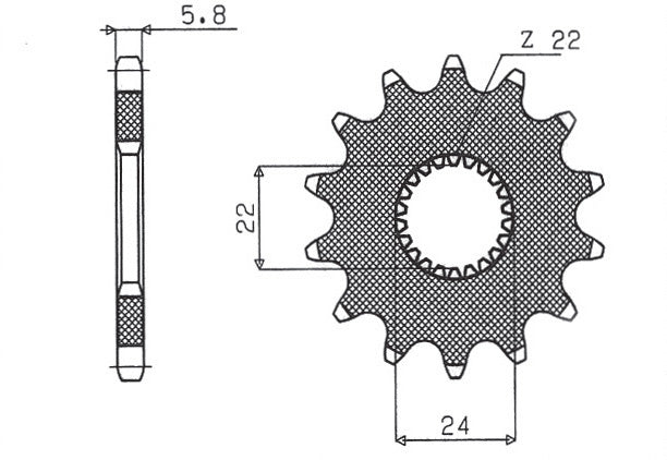 Front sprocket 406 16T Aprilia RS 125 06-12, RX 125 (JTF394.16) chain 520 (40616JT)