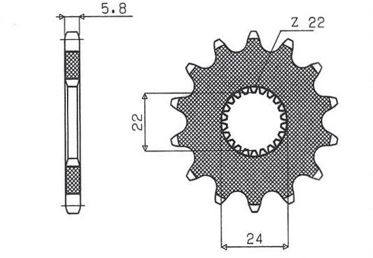 Front sprocket 406 17T Aprilia RS 125 06-11, RX 125 (JTF394.17) chain 520 (40617JT)