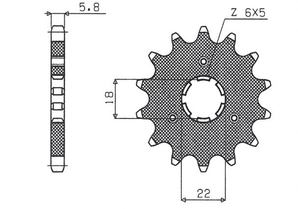 Front sprocket 423 13T Kawasaki KX 125 94-07 (JTF1445.13) chain 520 (42313JT)