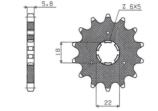 Front sprocket 423 13T Kawasaki KX 125 94-07 (JTF1445.13) chain 520 (42313JT)