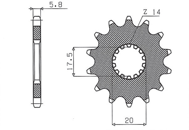 Front sprocket 440 13T Yamaha YZ 125 87-04 (JTF564.13) chain 520 (44013JT)