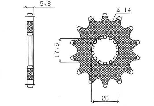 Front sprocket 440 13T Yamaha YZ 125 87-04 (JTF564.13) chain 520 (44013JT)