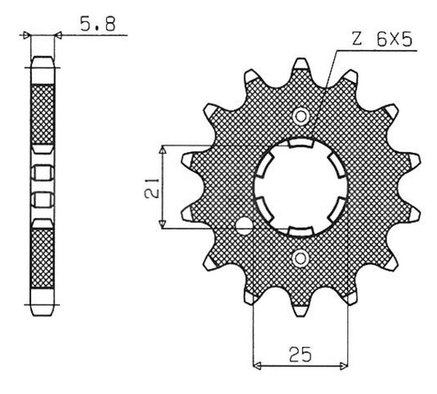Front sprocket 569 15T Kawasaki KX 250 87-98, Yamaha YZ 250 77-98 (JTF569.15) chain 520 (56915JT)
