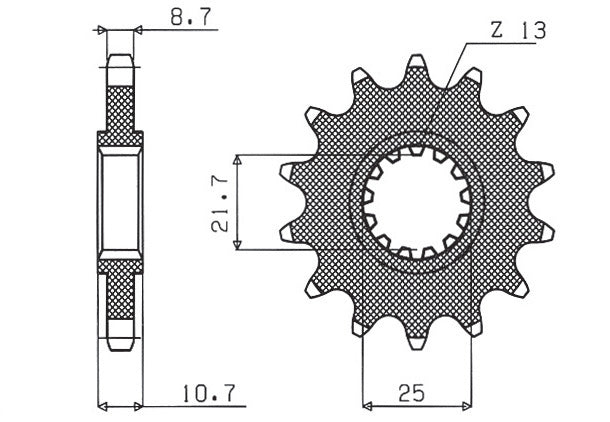 Front sprocket 580 15T Yamaha FZ6 04-09, R6, FZ750 (JTF580.15) chain 530 (58015JT)
