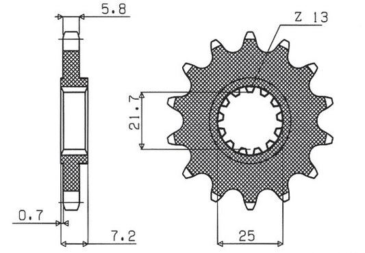 Front sprocket 585 16T Yamaha XTZ 750 90-98 (JTF578.16, JTF1536.16) chain 520 (58516JT)