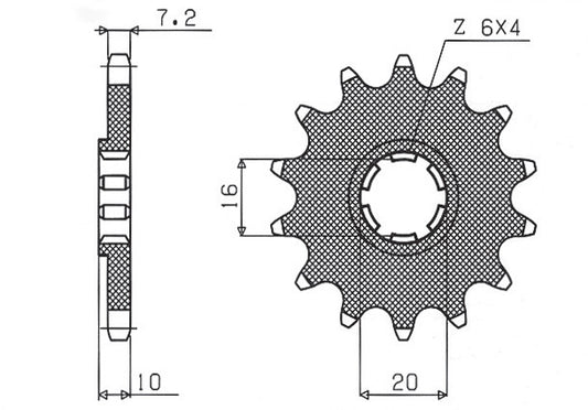 Front sprocket 799 14T Suzuki GZ 125 98-11 (-1), GN 125, VL 125 Intruder (JTF410.14) chain 428 (79914JT)