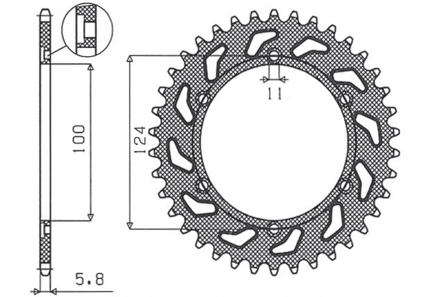 Rear sprocket 1027 48T Ducati Monster 695 08, Monster 800 03-04 (JTR735.48) chain 520 (102748JT)
