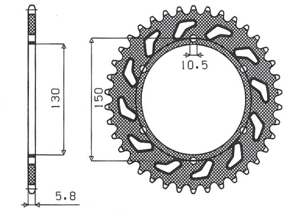 Rear sprocket 236 46T Honda NX 650 95-01, Yamaha XJ6 09-15 (JTR305.46, JTR245/3.46) chain 520 (23646JT)