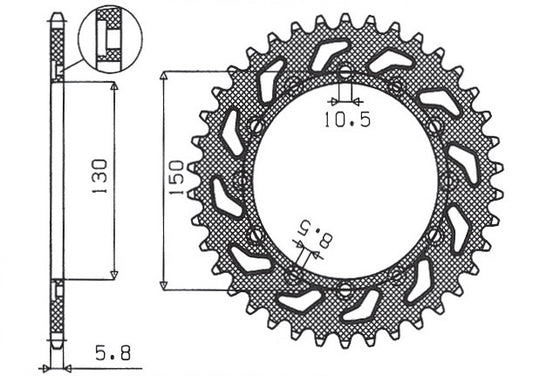 Rear sprocket 236 48T, 245 48T Honda NX 650 95-01, Yamaha XJ6 09-15, Yamaha WR 250R 08-10 (JTR245/2.48, JTR245/3.48) chain 520 (24548JT)