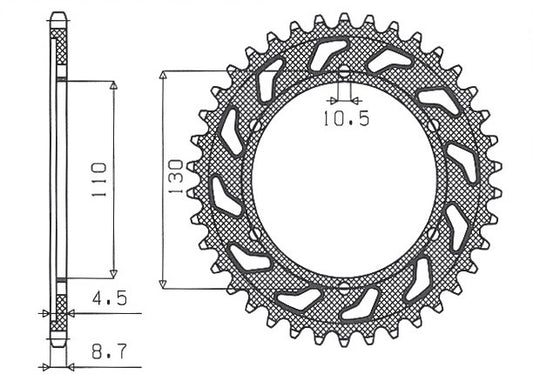 Rear sprocket 241 44T Yamaha FZS 1000 Fazer (JTR479.44) chain 530 (24144JT)