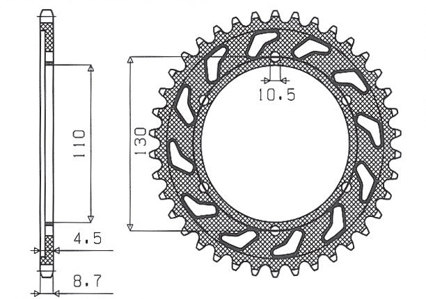 Rear sprocket 241 48T Yamaha R6 03-10 (JTR479.48) chain 530 (24148JT)